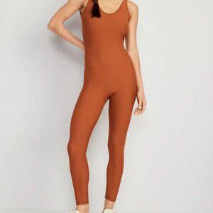 Old Navy Athletic PowerSoft 7/8 Bodysuit Color Umbria Red XS NWT Athleisure Yoga